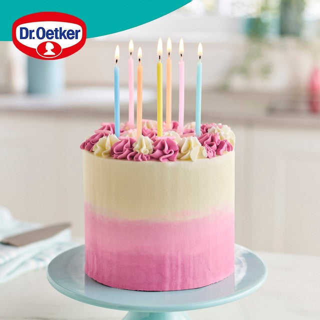 Dr Oetker rainbow birthday candles 12 pack - British product