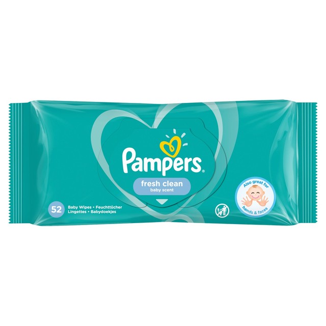 Pampers Fresh Clean baby wipes 52 pack, imported from the UK