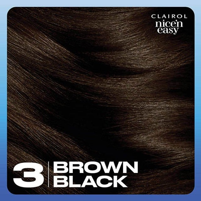 Clairol Nice'n Easy hair dye 3 Brown Black 60ml - British product