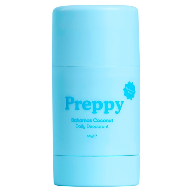 Preppy Daily Deo Bahamas Coconut natural deodorant 50g, imported from the UK