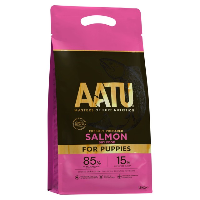AATU puppy salmon dry dog food 1.5kg - British product