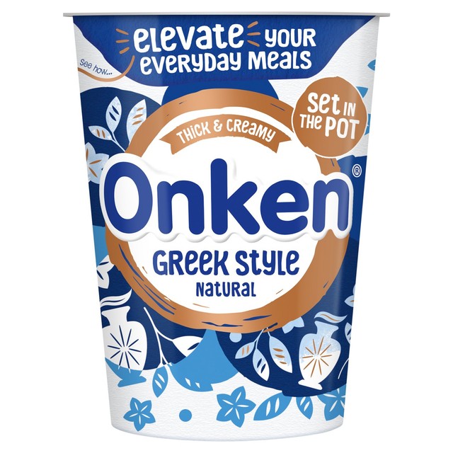 Onken Greek Style Natural Set Yogurt 450g, imported from the UK