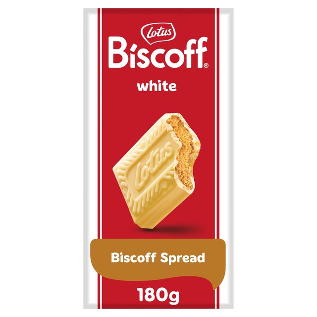 Lotus Biscoff white chocolate bar with Biscoff cream 180g, UK version