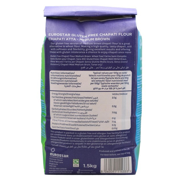 Eurostar gluten free chapati flour medium 1.5kg - British product