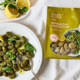 Sunny & Luna spinach gnocchi, gluten-free Italian pasta imported from the UK