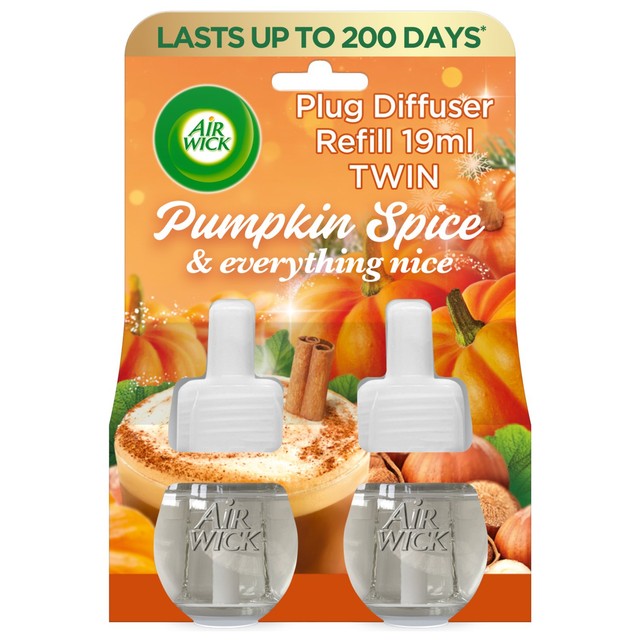 Airwick Pumpkin Spice plug-in air freshener refill 2 x 19ml - British product