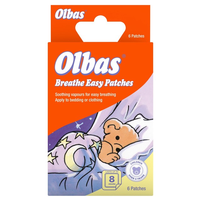 Olbas breathe easy patches with essential oils for sleep, 6 per pack, imported from the UK