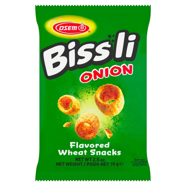 Osem Bissli Onion Wheat Snacks 70g, imported from the UK
