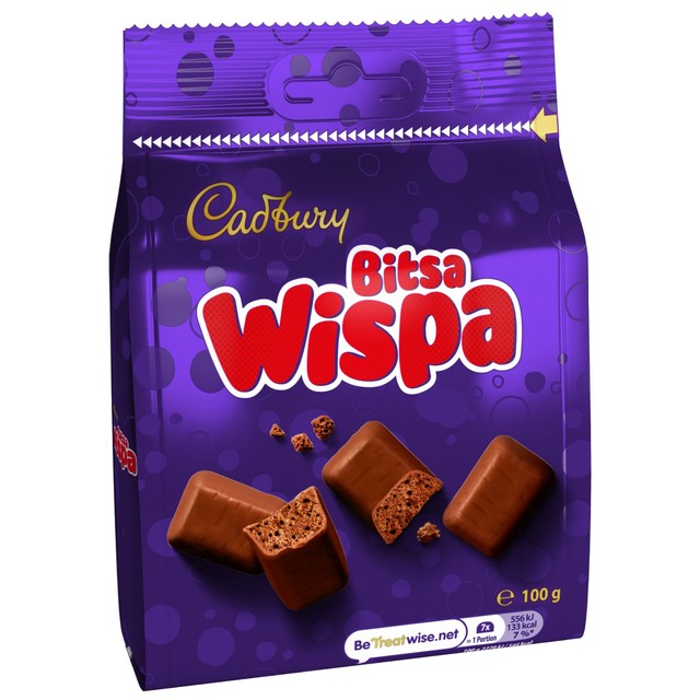 Cadbury Bitsa Wispa Bubbly Milk Chocolate Bag 110g - British product