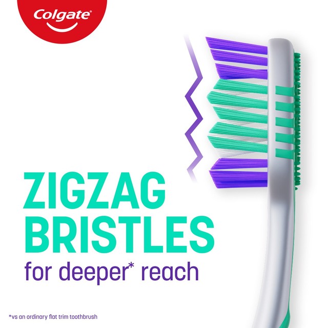 Colgate ZigZag Medium manual toothbrush 3 pack, imported from the UK