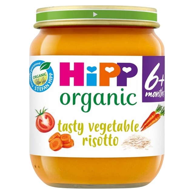 HiPP Organic Tasty Vegetable Risotto baby food jar 125g, UK version