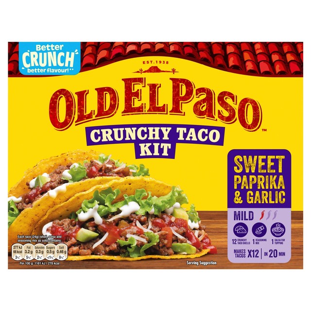 Old El Paso Sweet Paprika & Garlic taco kit, UK version