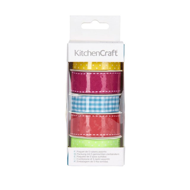 KitchenCraft cake decorating ribbon set in bright colours, UK version