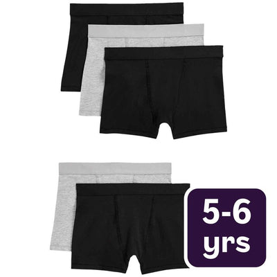 M&S Jungen Baumwolle mit Stretch Slips Grau Mix 5-6 Jahre