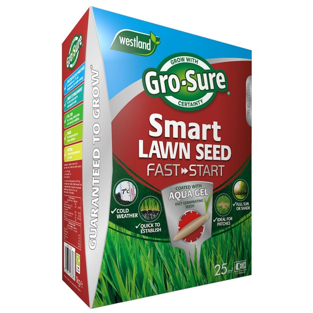 Gro-Sure Aqua Gel Coated Fast Start Smart Lawn Seed 1kg, UK-Version