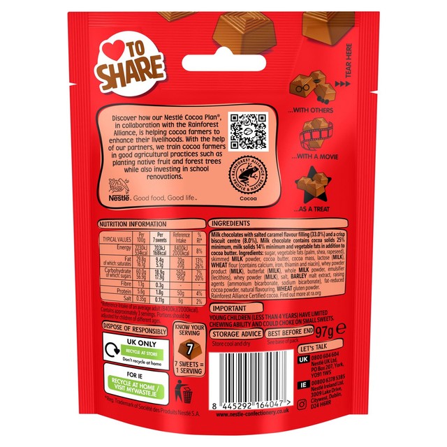 Munchies Fudgey Salted Caramel sharing bag 97g - British product