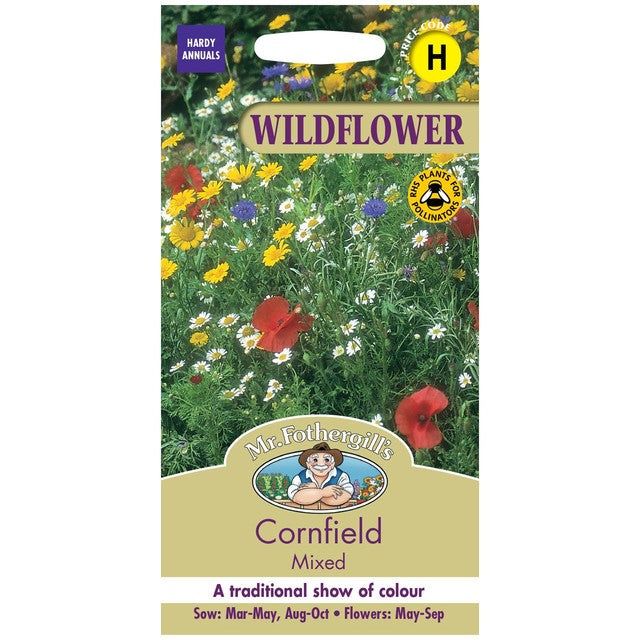Mr. Fothergills Seeds Wildblumen-Gartenmischung „Cornfield Mix“, Blumensamen, importiert aus Großbritannien