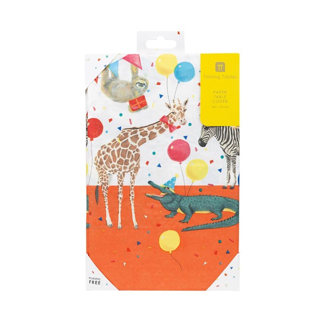 Talking Tables Safari animal table cover 180cm x 120cm (British brand)
