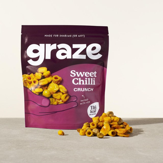 Graze Sweet Chilli Crunch vegetable snack 100g, UK version