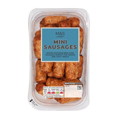 M&S Mini Cocktail Sausages British Pork Party Snack 300g