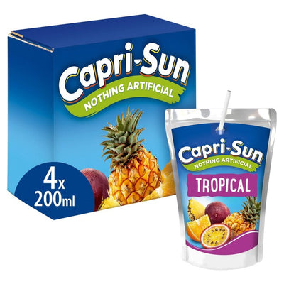 M&S Capri Sun Tropical Kids Juice Drink 4 x 200ml Pouches- Buy online at McGrocer