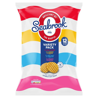 M&S Seabrook Variety 12 Pack Assorted Flavours Crisps- Buy online at McGrocer