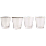 M&S Textured Platinum Rim Glass Tumblers 4-pack, imported from the UK