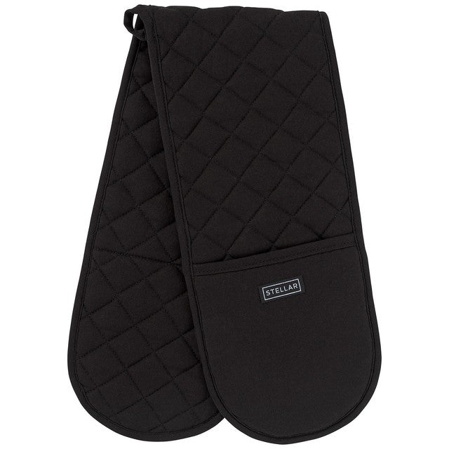 Stellar Textiles Black Double Oven Mitt (British brand)