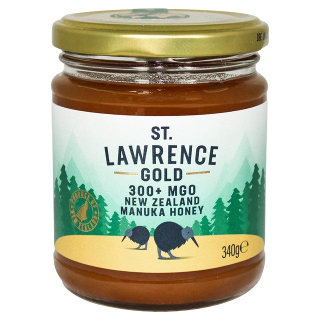 St Lawrence New Zealand Manuka Honey 300+MGO 340g (British brand)