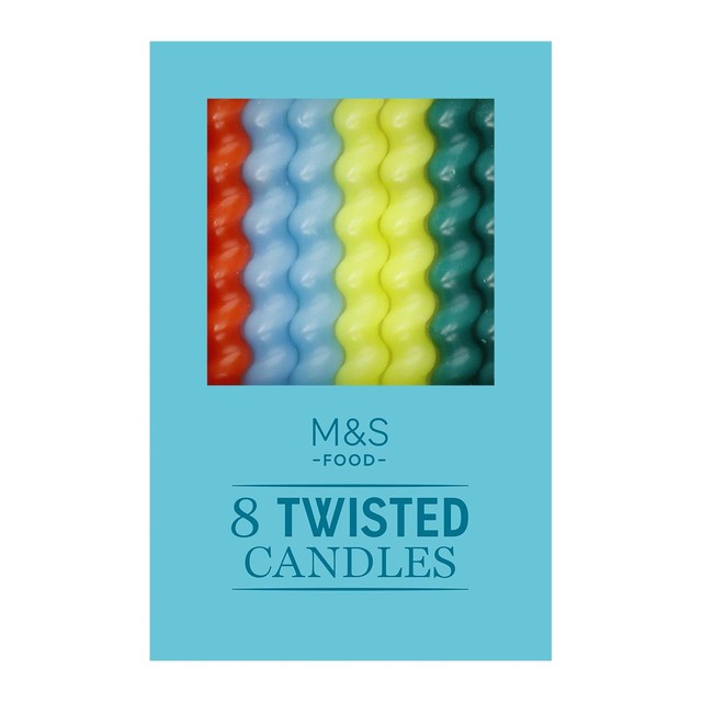 M&S twisted candles 8 pack, imported from the UK