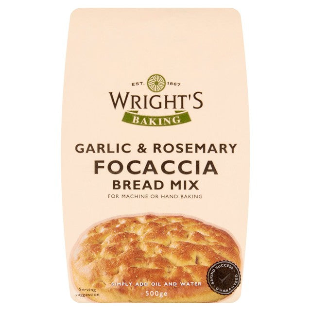 Wright's garlic & rosemary focaccia bread mix 500g (British brand)
