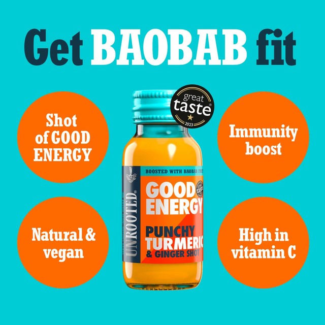 Unrooted Turmeric Ginger Baobab health shot 60ml (British brand)