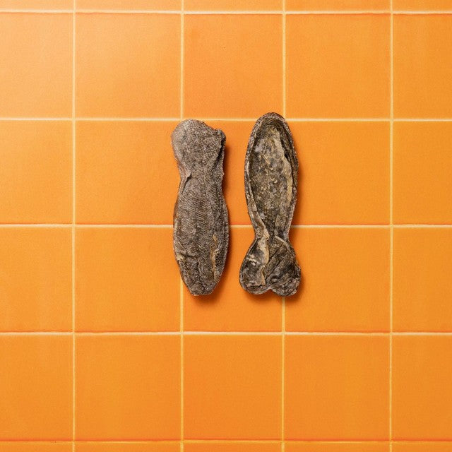 Pooch & Mutt long-lasting fish hide chews 90g, imported from the UK