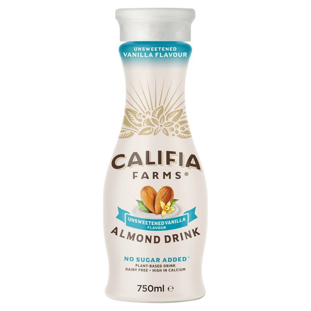 Califia Farms unsweetened vanilla almond drink 750ml - British product
