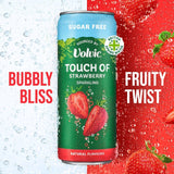 Volvic strawberry sparkling flavoured water 4 x 330ml cans (British brand)