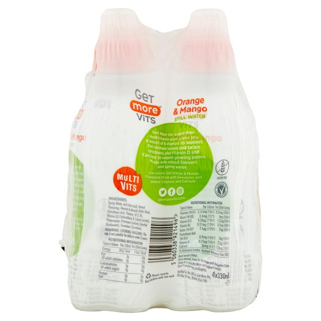 Get More Vits Orange & Mango flavoured drink 4x330ml pack, UK version