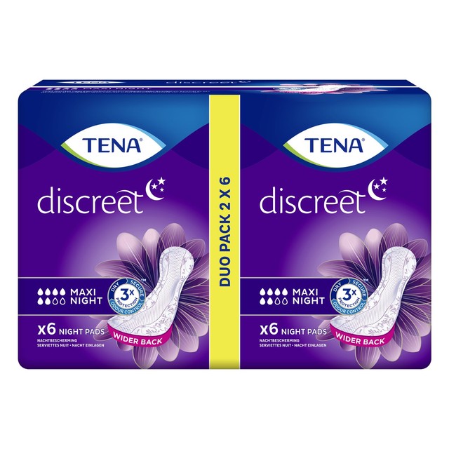 TENA Lady Maxi Night Incontinence Pads 12 pack (British brand)