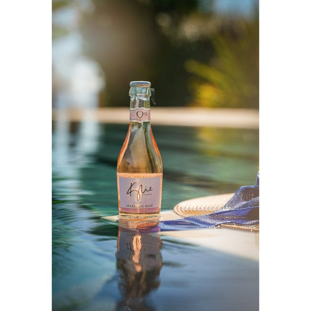 Kylie Minogue sparkling rosé 0% alcohol bottle - British brand