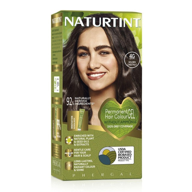Naturtint Permanent Hair Colour Gel 4G Golden Chestnut, imported from the UK