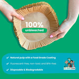 Eco Green Living compostable air fryer liners 50 per pack - British product