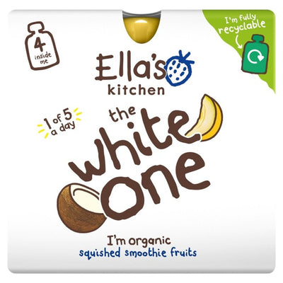 Ella's Kitchen The White One Smoothie 4er-Pack Babynahrung ab 6+ Monaten 4 x 90g