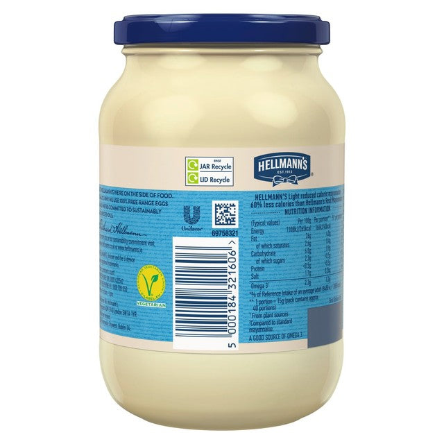 Hellmann's light mayonnaise 600g jar, UK version