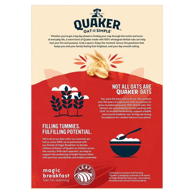 Quaker Big Bowl Original porridge sachets, imported from the UK