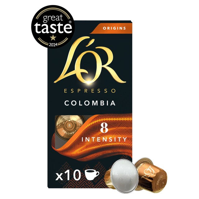 L'OR Colombia intensity 8 coffee pods x10, UK version