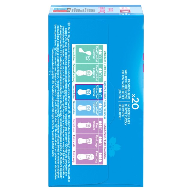 Carefree Cotton Breathable Pantyliners 20 Pack - British product