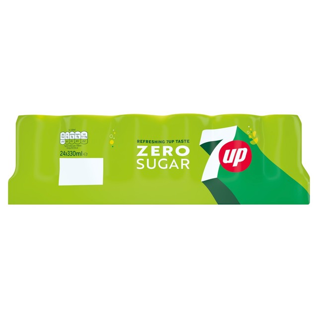 7up Zero Sugar Lemon Lime Soft Drink 24 x 330ml (British brand)