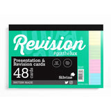 Silvine multicolour revision cards pack of 48 (British brand)