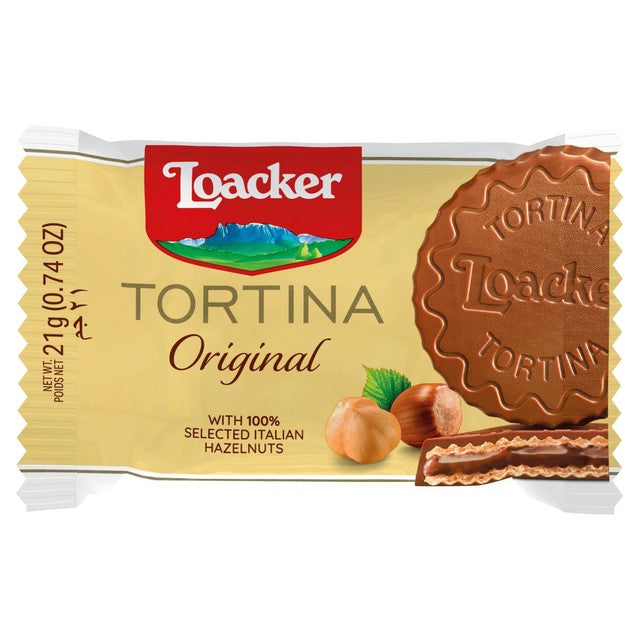 Loacker Original Tortina hazelnut cream wafer 125g, UK version