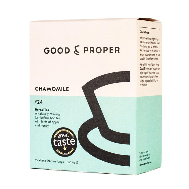 Good & Proper Tea Chamomile tea bags 15 pack, UK version