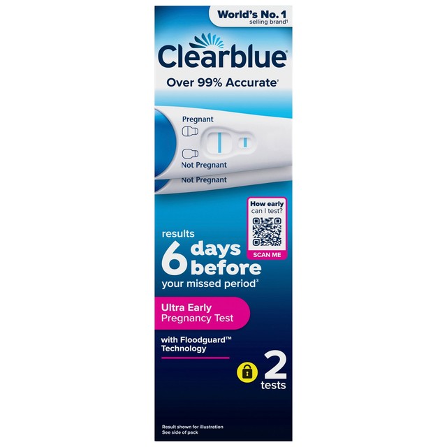 Clearblue Visual Early Detection Pregnancy Test 2 Tests - British product